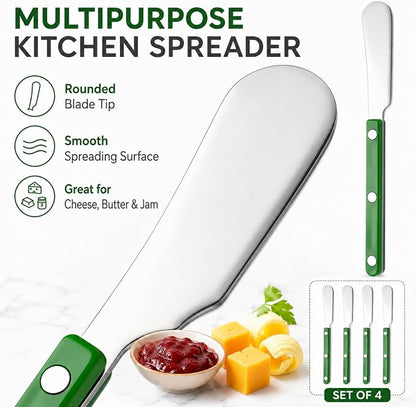 4PCS Stainless Steel Butter Knives Set: 6.3 Inch Cheese Spreader 304 Stainless - Image 3