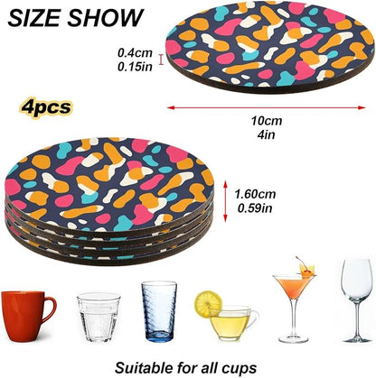 Modern Leopard Pattern 4 Pcs Aesthetic Drink Coasters Heat Resistant - Image 4