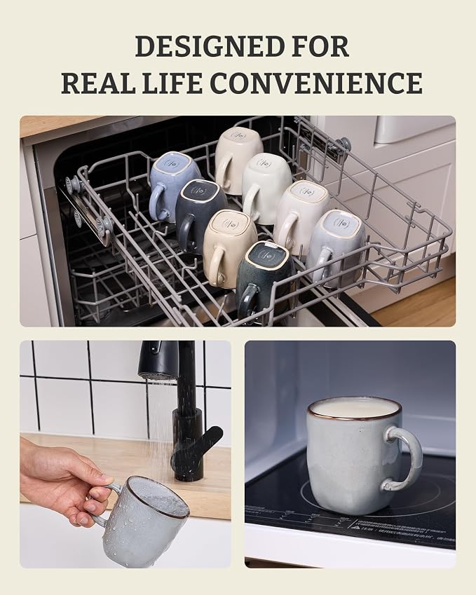 famiware Coffee Mugs Set of 4, Ocean Square 13oz Coffee Cup Set - Image 8