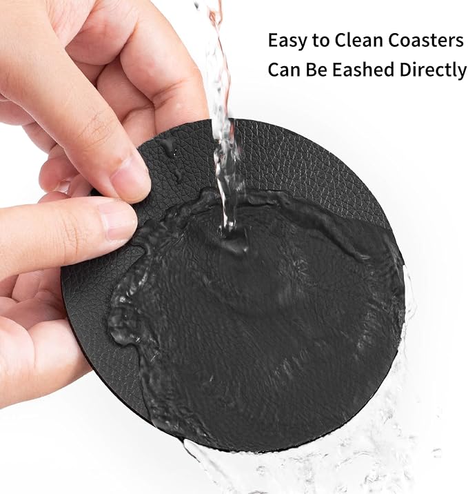 Faux Leather Drink Coasters - Image 4
