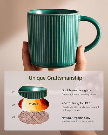 famiware Coffee Mug Set for 4, Star 12 oz Catering Mugs Cup Set - Image 6
