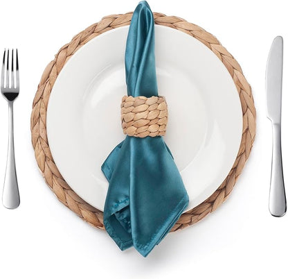 Napkin Rings Set of 24, Handmade Water Hyacinth Boho Napkin Rings, Rustic - Image 6