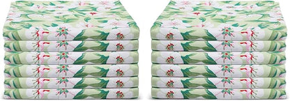 Urban Villa Dinner Napkins Lilly Print Cloth Napkins Set of 12 Premium Quality Dinner Napkins Cotton Oversized 20X20 Inches Cloth Napkins with Mitered Corner Ultra SoftDinner Napkins