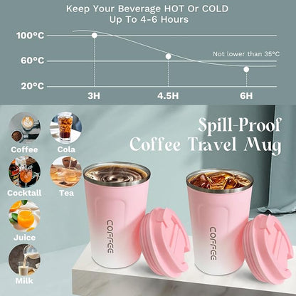 Insulated Travel Coffee Mug, Stainless Steel Coffee Cup - Image 3