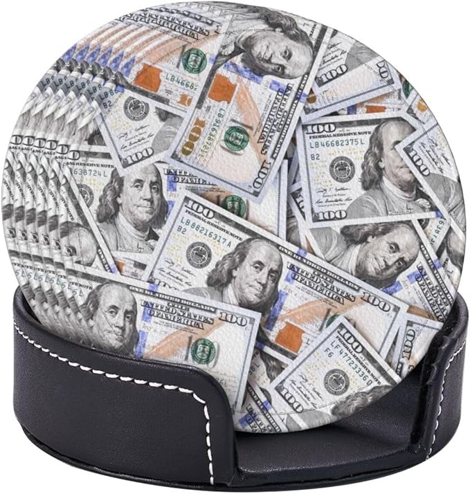 Novelty Funny Money Dollar Pattern Coasters - Image 3