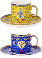 KAMMAK Tea Cup and Saucer, Ceramic Coffee Cups, 7 oz, Afternoon Tea and by KAMMAK
