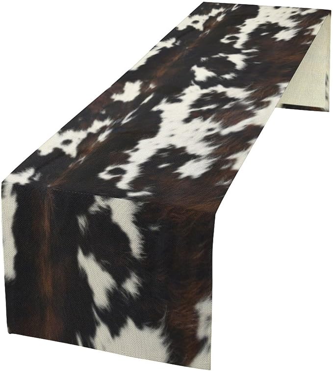Cow Print Table Runner, 13x36 Inch by SXXLDNG