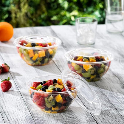 GUSTO [32 oz. - 50 Count Clear Plastic Salad Bowls - Perfect - Image 5