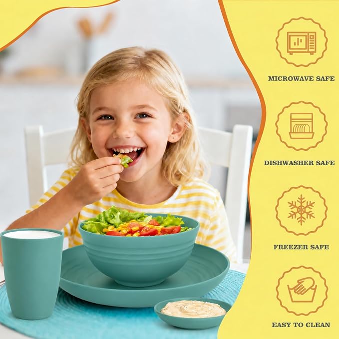 Unbreakable Wheat Straw Dinnerware Set 16 PCS - Image 4