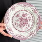 Ceramic Dinner Plates, 7.9 Inch Rose Flower Decorative, Microwave & Dishwasher by Unknown