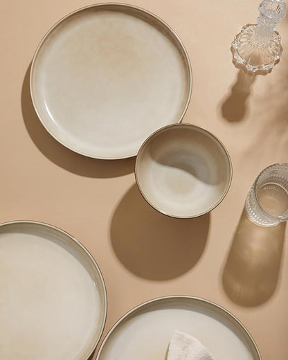 Stoneware Dinnerware Sets for 6, 18 Pieces Ceramic Plates and Bowls Sets - Image 7