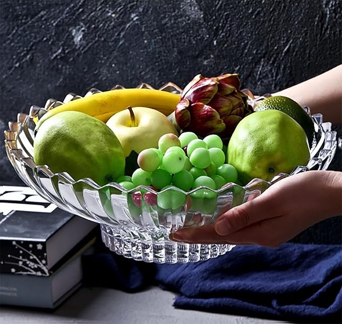 Extra Large Glass Fruit Bowl or Decorative Bowl, Center Bowl，Used - Image 5