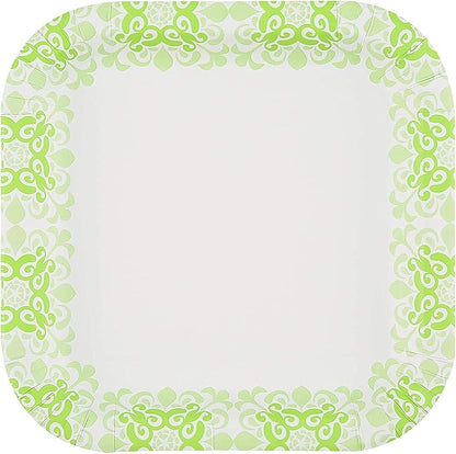 Glad Square Disposable Paper Plates for All Occasions | Soak Proof, Cut Proof, Microwaveable Heavy Duty Disposable Plates | 10" Diameter, 600 Count Bulk Paper Plates