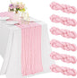 6 Pieces Pink 10FT Cheesecloth Table Runner Boho Gauze Fabric Table Runner by JALANCY