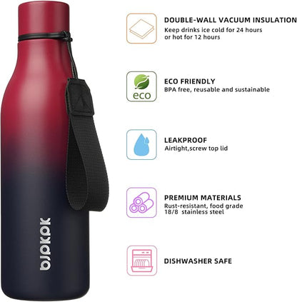 BJPKPK 18oz Insulated Water Bottle, Stainless Steel Bottle - Image 2