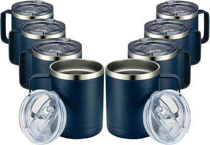 MEWAY 12oz Coffee Mug With Handle 8 Pack Bulk, Stainless Steel Insulated Travel by MEWAY