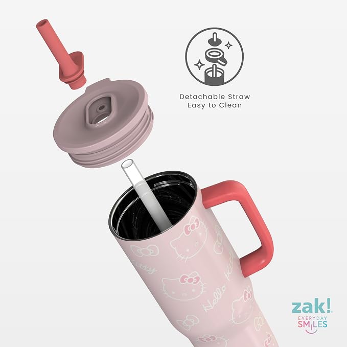 Zak Designs Hello Kitty 30oz Spill-Proof Insulated Stainless Steel Tumbler | - Image 6