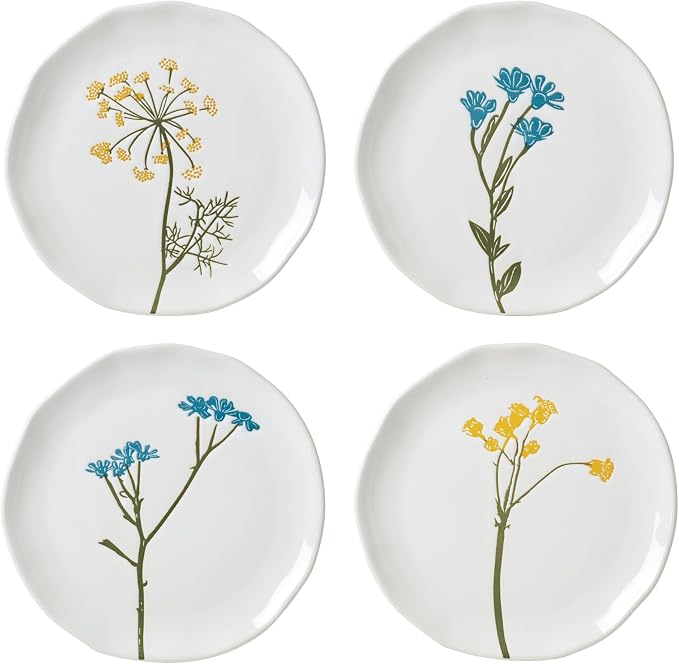 Lenox Wildflowers 4-Piece Tidbit Plates, Dessert Plate Set by Lenox