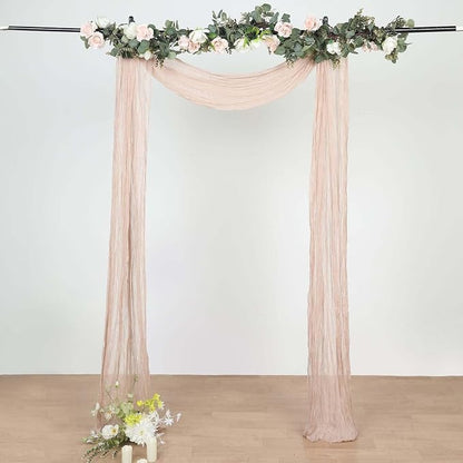 Efavormart 20ft Gauze Cheesecloth Nude Beige Wedding Arch Drapery Fabric - Image 8