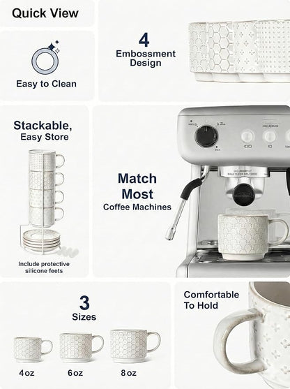 LE TAUCI 4 oz Stackable Espresso Cups - Image 5