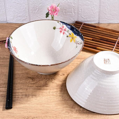 Japanese-Style Ceramic Ramen Bowl Set Set of 2, 8.2 Inch Porcelain Noodle Bowls - Image 4