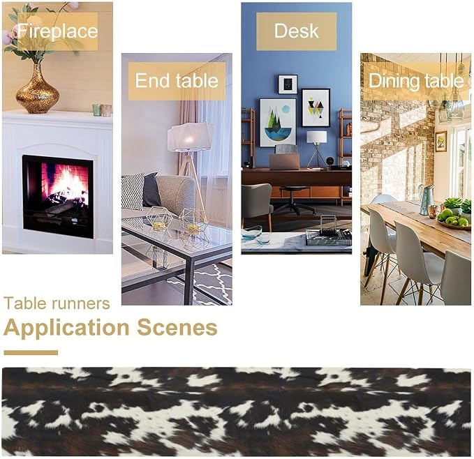 Cow Print Table Runner, 13x36 Inch - Image 6