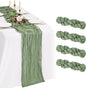 4 Pack Cheesecloth Table Runner 10FT Sage Green Table Runner Boho Gauze Cheese by Showgeous