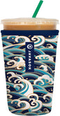 Sok It JavaSok Iced Coffee & Cold Soda Insulated Neoprene Cup Sleeve (Perfect Wave, Medium: 22-28oz)