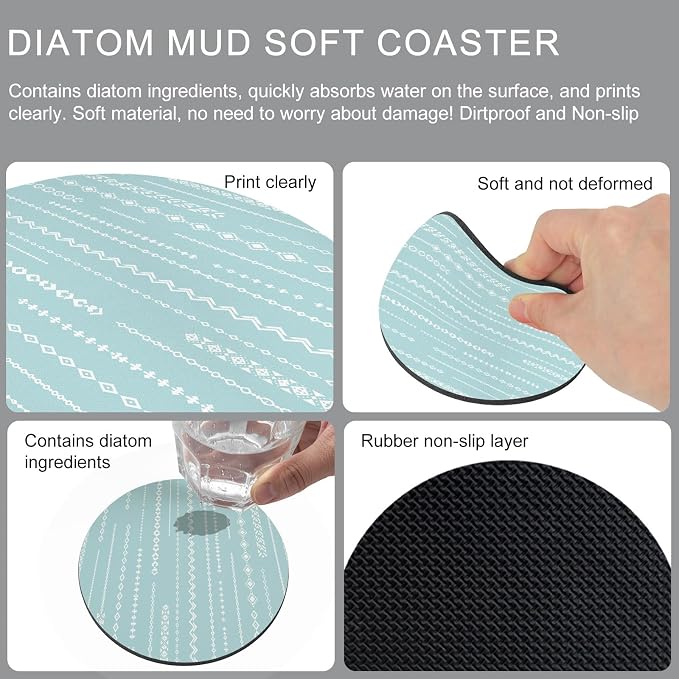 Modern Minimalist Coasters Set of 6 Absorbent Coasters - Image 5