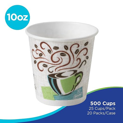 Dixie PerfecTouch 10 oz Paper Coffee Cups By GP PRO, Coffee Haze Design - Image 2