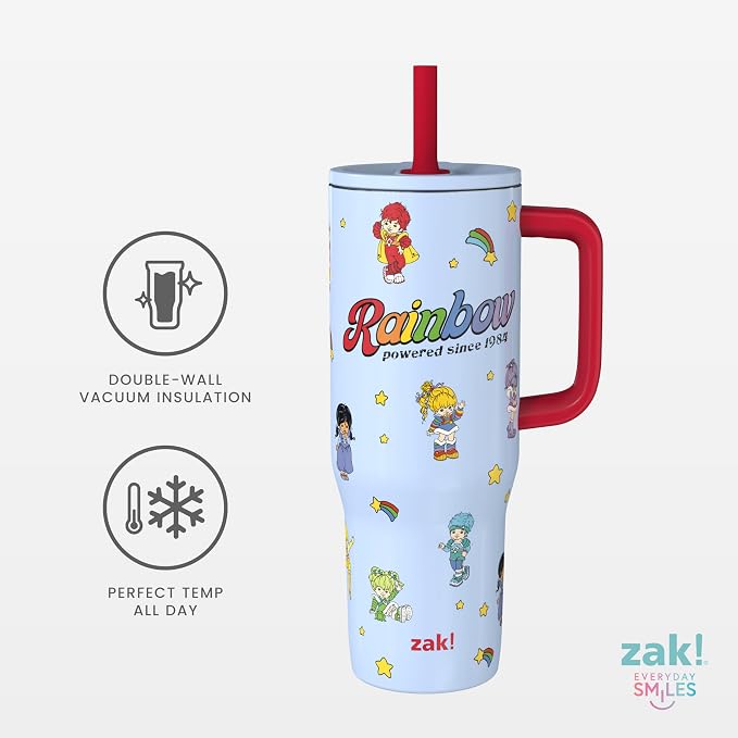 Zak Designs Rainbow Brite 30oz Spill-Proof Stainless Steel Travel Tumbler | BPA - Image 5