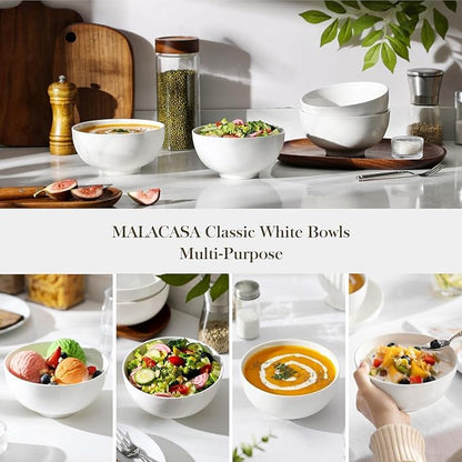 MALACASA 26 oz Porcelain Soup Bowls, Series Regular - Image 6