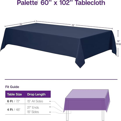 Gee Di Moda Rectangle Tablecloth - 60 x 102 Inch Burgundy Table Cloth for 6 Foot Rectangle Tables - Heavy Duty Washable Fabric - for Holiday Party, Dinner, Weddings, Baby Shower & Events