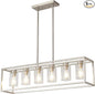 XILICON Dining Rooms Brushed Nickel Chandeliers,Kitchen Island Farmhouse Lighting Fixture Industrial Rustic Ceiling Hanging 6 Light Modern Pendant Light with Glass Shade