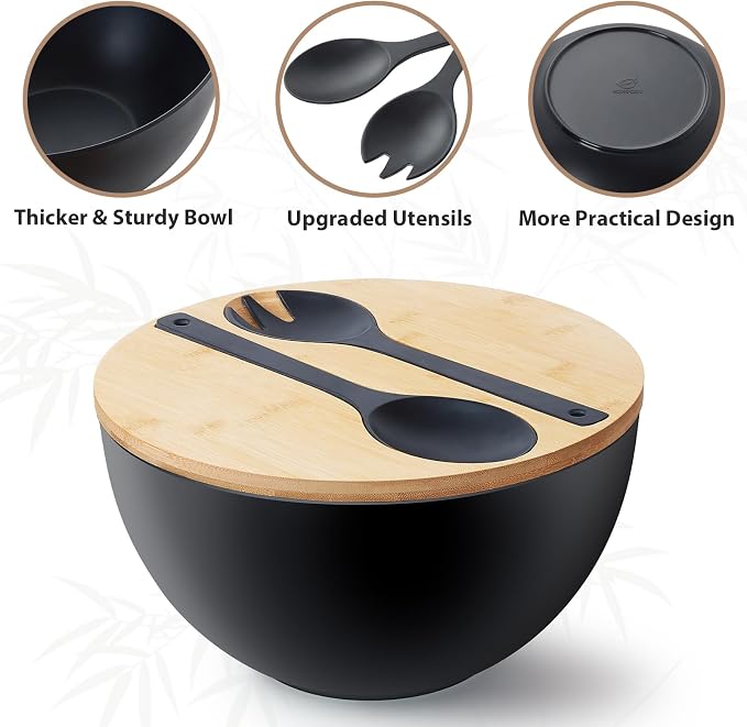 12.6" Extra Large Salad Serving Bowl Set - Image 3