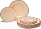 " OCCASIONS " 50 Plates Pack (25 Guests)-Heavyweight Wedding Party Disposable Plastic Plate Set -25 x 10.25'' Dinner + 25 x 7.5'' Salad/dessert plates (Rochelle Antique Rose and Gold)
