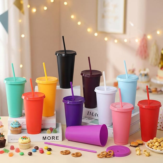 Honeydak 150 Pack Tumbler with Straw and Lid Bulk Cups - Image 2
