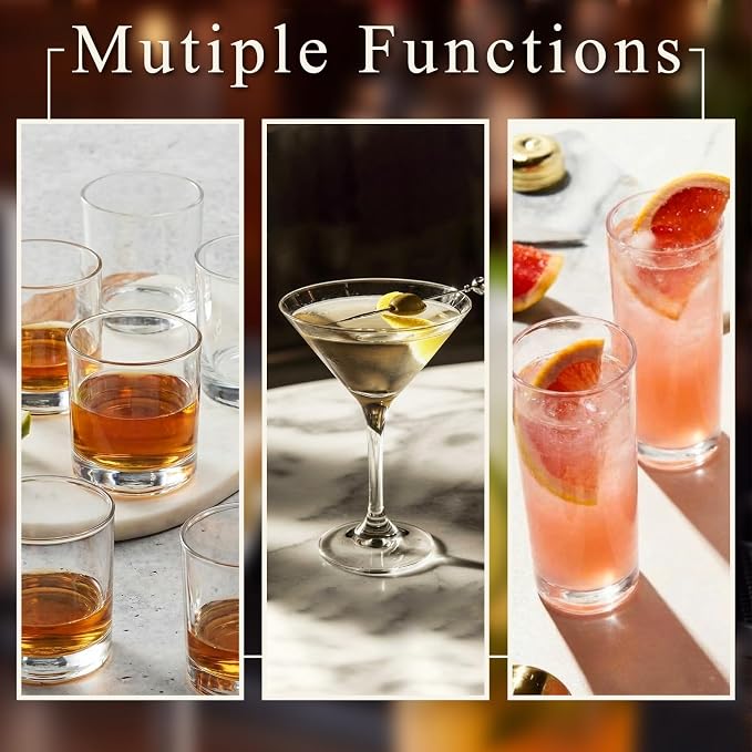Mixed Cocktail Glasses Set of 12 - Image 5