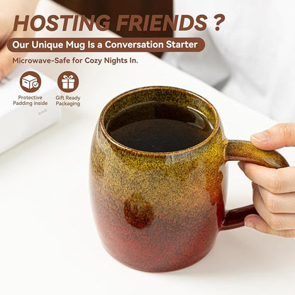 Handmade 22oz Ceramic Coffee Mug, Ergonomic Large Handle, Ideal Gift - Image 4