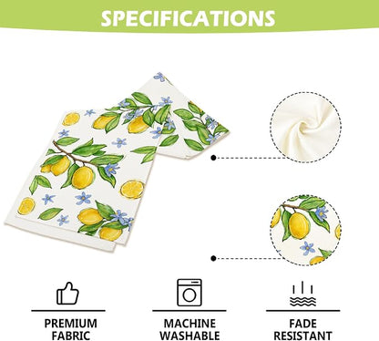 Summer Amalfi Coast Lemon Fruit Table Runner Green Leaves Burlap Table Runners - Image 7