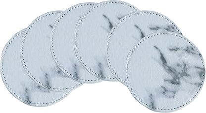 Set of 6 Leather Coasters, Round Coasters - Image 7