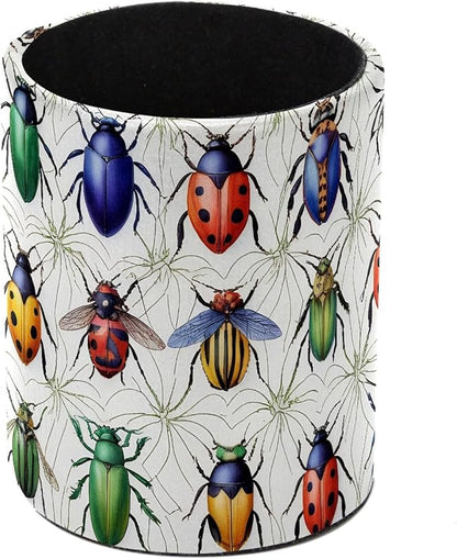 Leather Pen Holder for Desk, Beetle Pencil Cup Pen Organizer Makeup Brush by Unknown