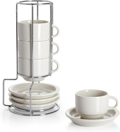 Sweese Porcelain Espresso Cups Set, 2.5 oz, by Sweese