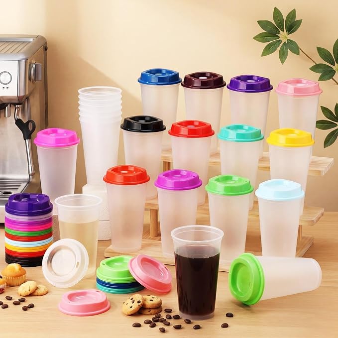 Honeydak 45 Pack 16 oz Reusable Coffee Cups - Image 2