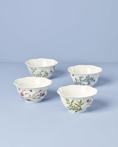 Lenox Butterfly Meadow Herbs Porcelain Rice Bowls, gift - Image 3