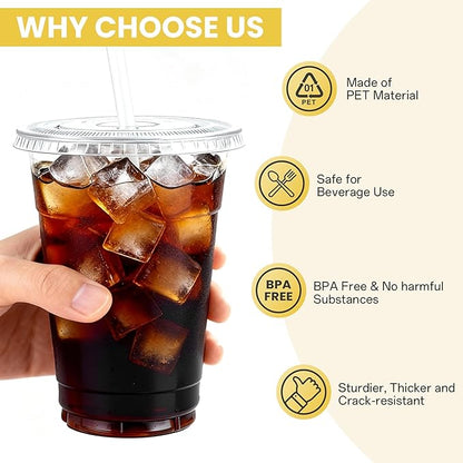 100 Pack 16 oz Plastic Cups - Image 4