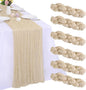 6 Pack Beige Cheesecloth Table Runner 35 x 120 Inch | Boho Gauze Fabric by RestfulGlow