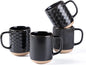 GBhome Coffee Mugs Set of 4, 12 oz Black Coffee Cups by GBhome