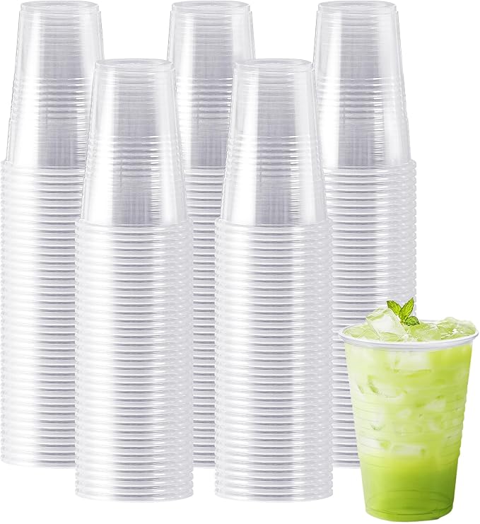 SIUQ 300 Pack 16 oz Clear Plastic Cups, Disposable Water Cups 16 Ounce | by SIUQ