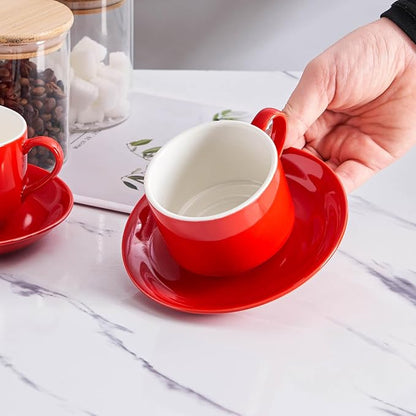 YOLIFE 8oz Porcelain Stackable Cappuccino Cups - Image 7